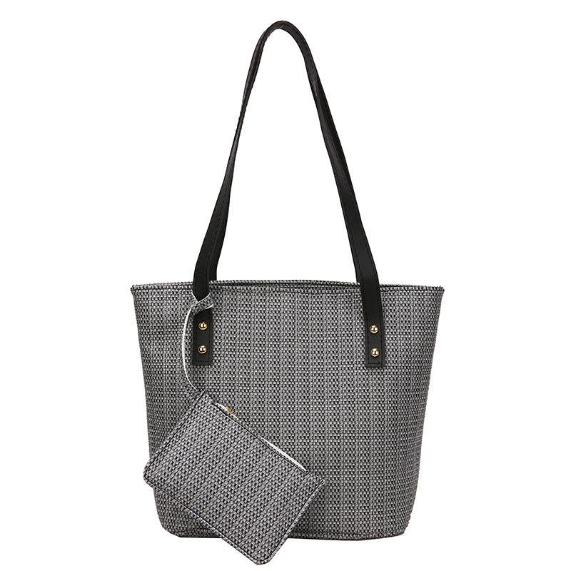 Wholesale Large Capacity Straw Shoulder Handbag